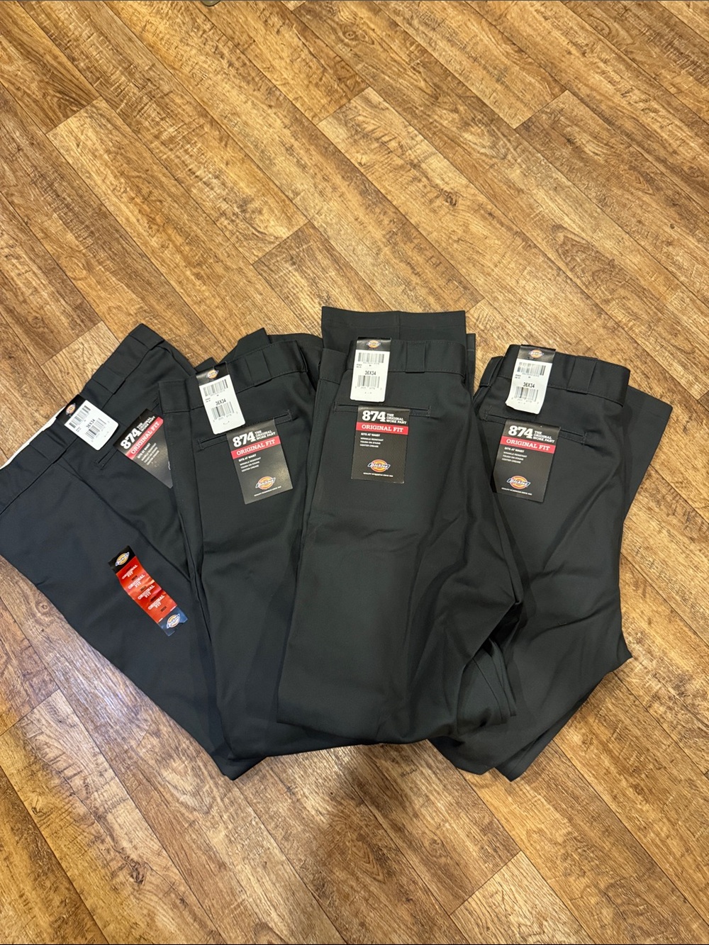Lot of 4 Dickies Men's Gray 874 Straight-Leg Work Pants 36/34